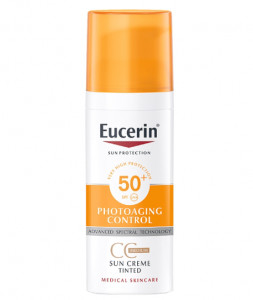 Крем для лица Eucerin Sun Creme Tinted Photoaging Control Anti-Age SPF 50+ Fair CC Cream