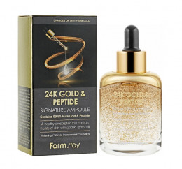 Сыворотка для лица FarmStay 24K Gold And Peptide Signature Ampoule