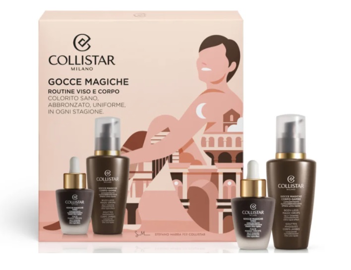 Набор ( 125 мл - эмульсия для автозагара Collistar Self Tanners Body-Legs Magic Drops Self-Tanning Concentrate + 30 мл - концентрат автозагар для лица  Collistar Self Tanners Face Magic Drops self-tanning )