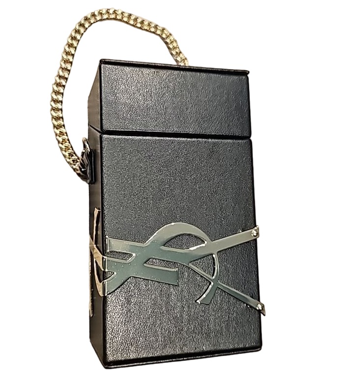 Yves Saint Laurent Pouch Perfumes Storage Bag Magnet Clutch Black