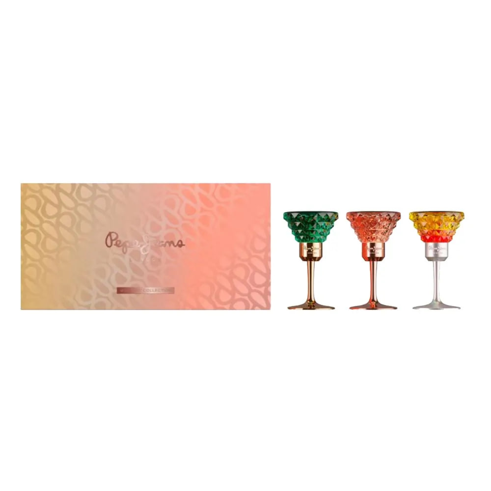 Набор (15 мл - парфюмированная вода (edp) Pepe Jeans Cocktail Edition For Her + 15 мл - парфюмированная вода (edp) Pepe Jeans Celebrate For Her + 15 мл - парфюмированная вода (edp) Pepe Jeans For Her)