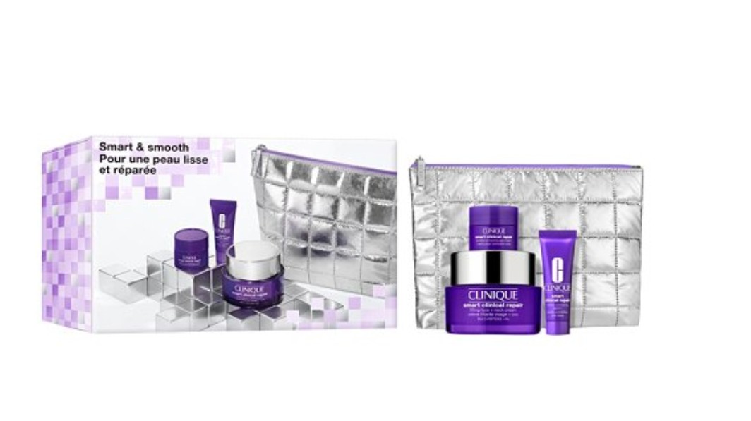 Набор (10 мл - сыворотка для лица Smart Clinical Repair Wrinkle + 50 мл - крем для лица Smart Clinical Repair Lifting Face + Neck Cream + 5 мл - крем для кожи вокруг глаз Smart Clinical Repair Wrinkle Correcting + косметичка)