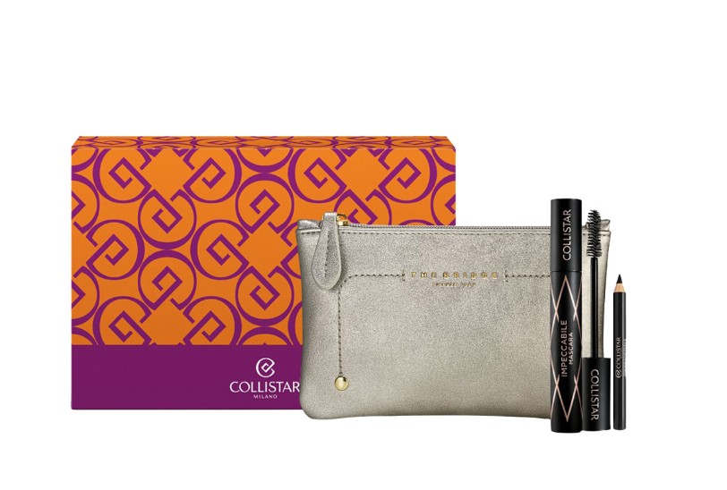 Набор (тушь для ресниц Collistar Impeccabile Mascara + карандаш для глаз Collistar Professional Black Eye Pencil + косметичка Black Beauty-Bag)