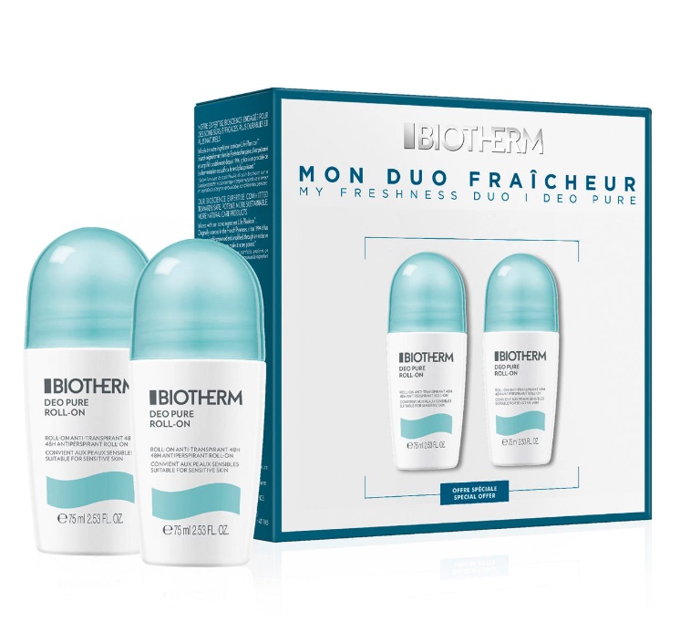 Набор (2 × 75 мл - дезодорант роликовий Biotherm Deo Pure Antiperspirant Roll-On (deo))
