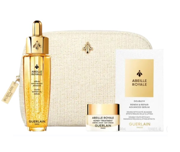 Набор ( 30 мл - питательная сыворотка на основе растительного масла Guerlain Abeille Royale Youth Watery Oil Serum (serum) + 7x0,6 мл - омолаживающая сыворотка Guerlain Abeille Royale Double R Renew & Repair Advanced Serum (serum) + 7 мл - дневной восстан