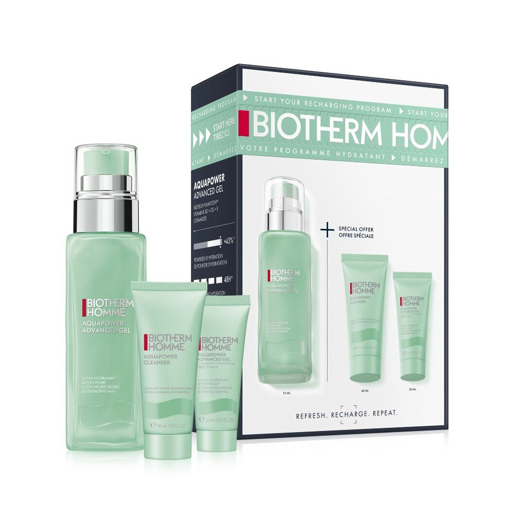Набір (75 мл - гель для обличчя Aquapower Advanced Gel + 40 мл - гель для вмивання Aquapower Facial Cleanser + 75мл - гель-шампунь Aquafitness Shower Gel Body & Hair)
