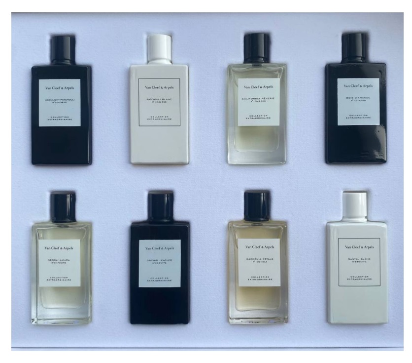 Набор (7,5 мл х 8 - Moonlight Patchouli, Patchouli Blanc, California Reverie, Bois d’Amande, Neroli Amara, Orchid Leather, Gardenia Pétale, Santal Blanc), миниатюры