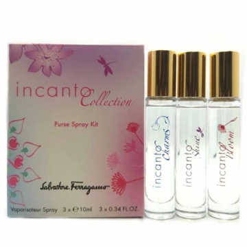 Набор (10 мл - туалетная вода (edt), миниатюра Salvatore Ferragamo Incanto Shine + 10 мл - туалетная вода (edt), миниатюра Salvatore Ferragamo Incanto Charms + 10 мл - туалетная вода (edt), миниатюра Salvatore Ferragamo Incanto Bloom)
