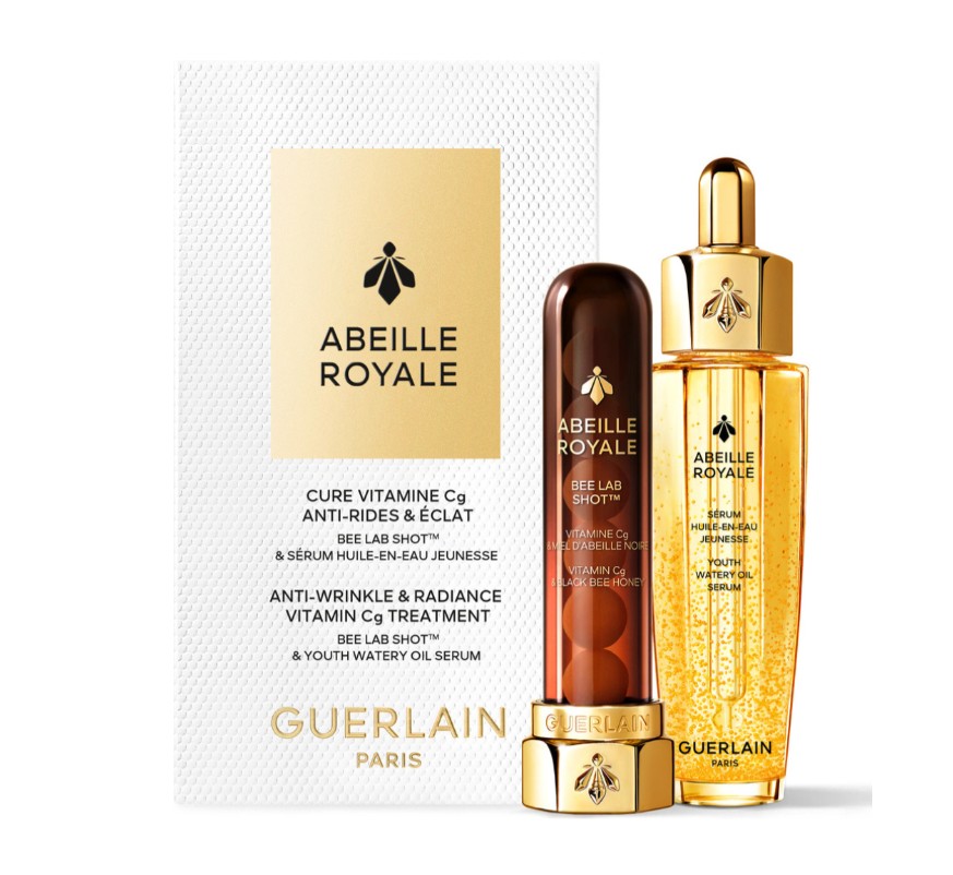 Набор (7*28 мг - ампулы для лица Guerlain Abeille Royale Bee Lab Shot + 30 мл - сыворотка Youth Watery Oil Serum)