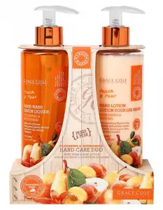 Набор для ухода за кожей рук с ароматом персика и груши Grace Cole Hand Care Duo Peach & Pear