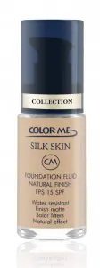 Жидкая пудра для лица Color Me Silk Skin Foundation Fluid Natural Finish FPS 15 SPF
