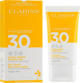 Крем для лица Clarins Dry Touch Sun Care Cream Face SPF 30