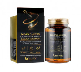 Сыворотка для лица Farmstay 24K Gold & Peptide Solution Prime Ampoule