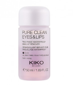 Жидкость для снятия макияжа Kiko Milano Pure Clean Eyes & Lips