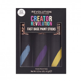 Набор стиков для макияжа Makeup Revolution Creator Fast Base Paint Stick Set Light Blue, Purple & Yellow
