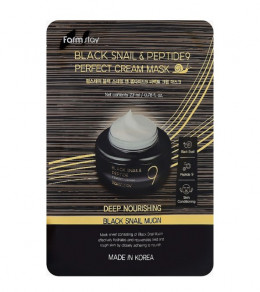 Крем-маска для лица FarmStay Black Snail & Peptides 9 Prefect Cream Mask
