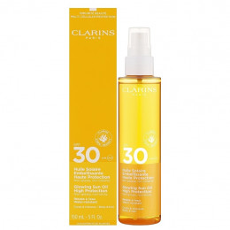 Масло для тела Clarins Glowing Sun Oil High Protection SPF 30