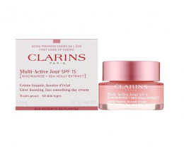 Крем для лица Clarins Multi-Active Jour SPF15 Niacinamide+Sea Holly Extract Glow Boosting Line-Smoothing Day Cream